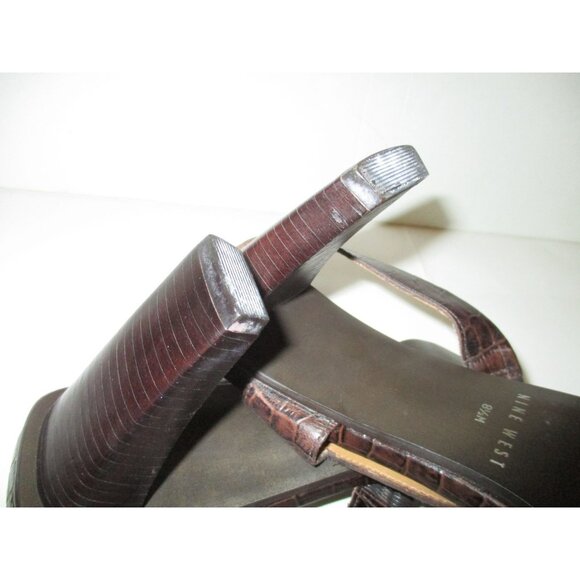 *Nine West Brown Croc Patent Leather Slingback Pumps - 8.5M - Picture 9 of 9